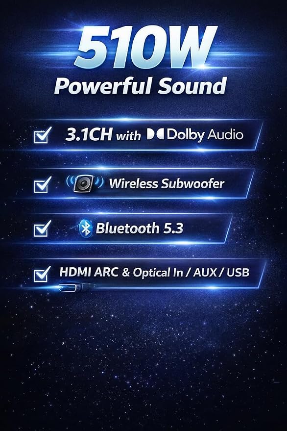 Skyworth 3.1CH Dolby Wireless Soundbar SS531