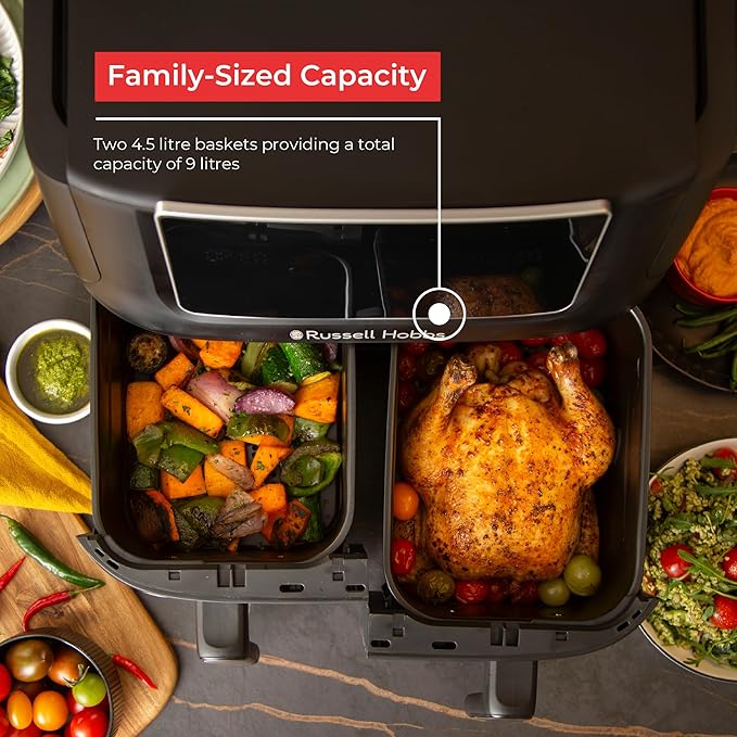 Russell Hobbs Dual Basket 9L Air Fryer RHAF09DSS