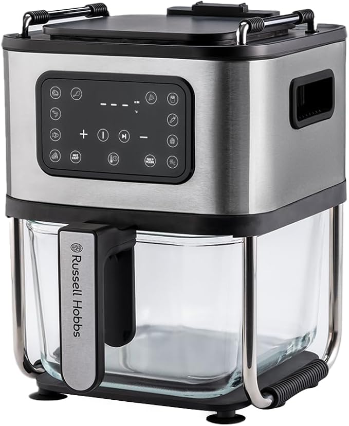 Russell Hobbs 2-in-1 Air Fryer & Griller 4.6L 1500W – 13 Presets, LCD Touch Control & Non-Stick Grill