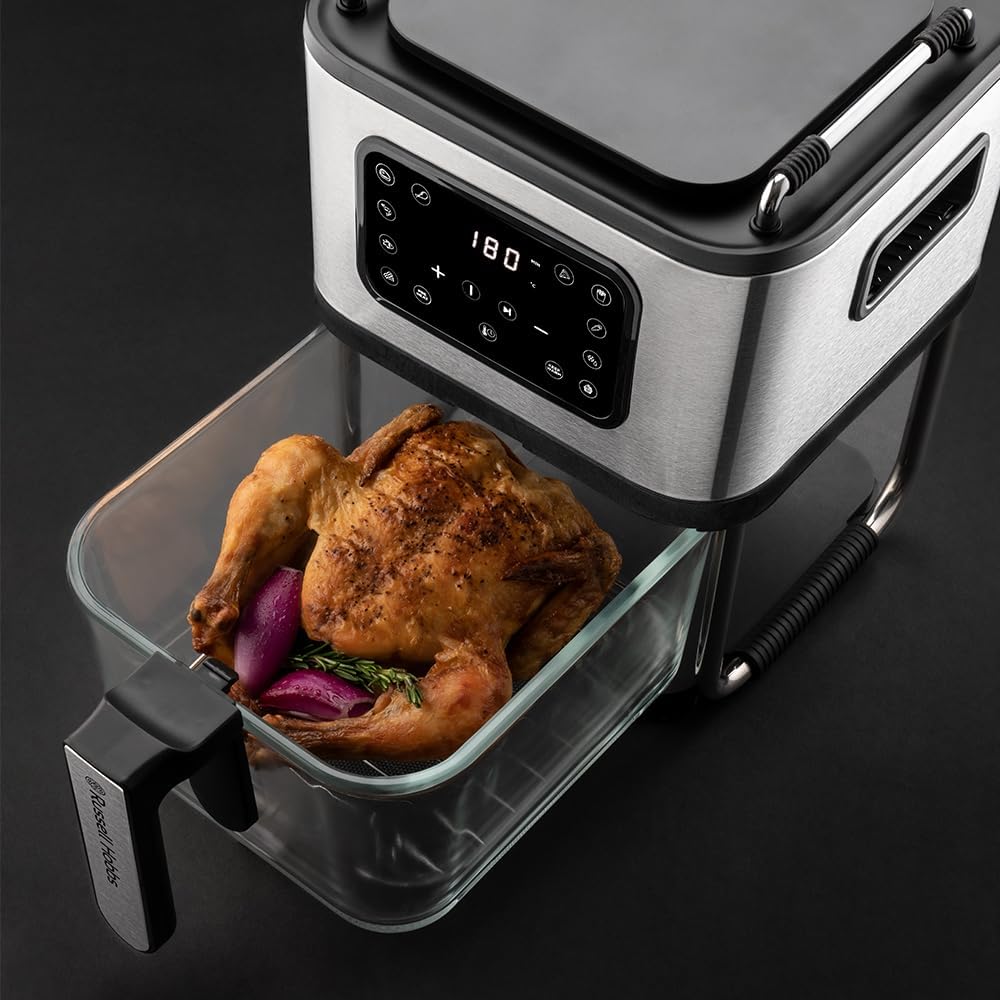 Russell Hobbs 2-in-1 Air Fryer & Griller 4.6L 1500W – 13 Presets, LCD Touch Control & Non-Stick Grill