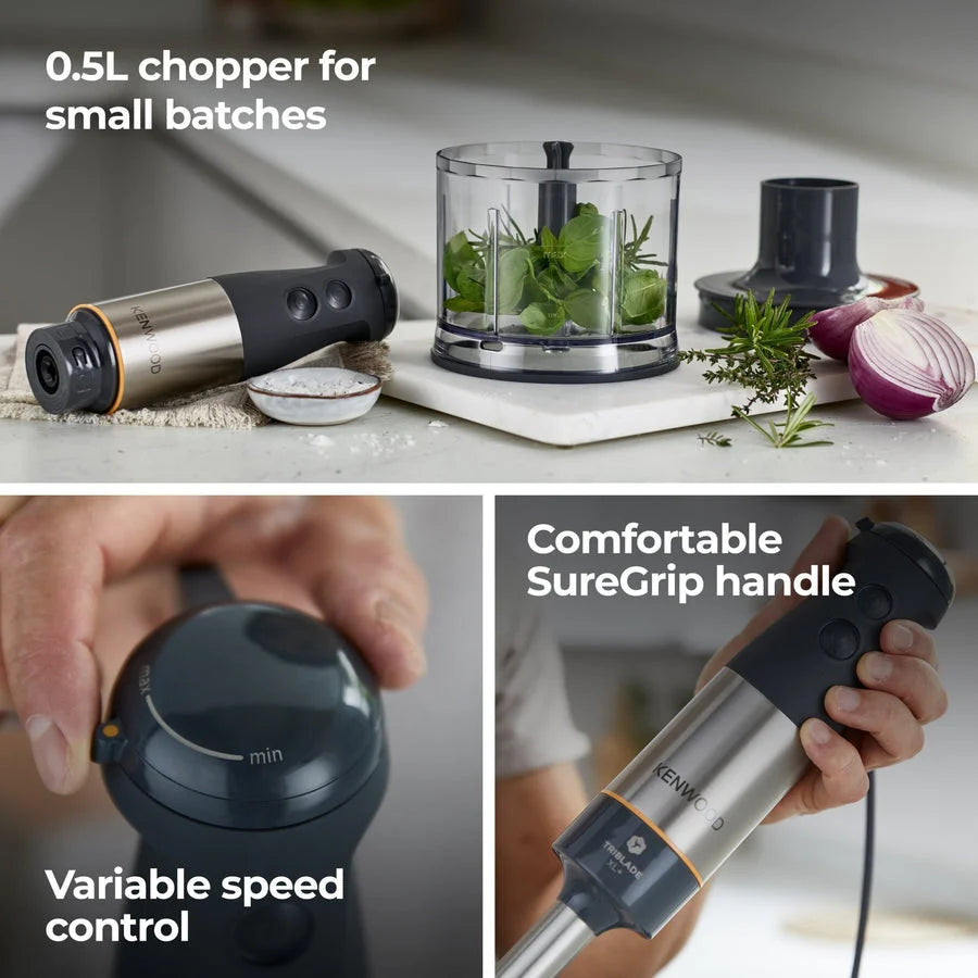Kenwood Triblade™ XL + Hand Blender & Accesories 1000W HBM60.307GY