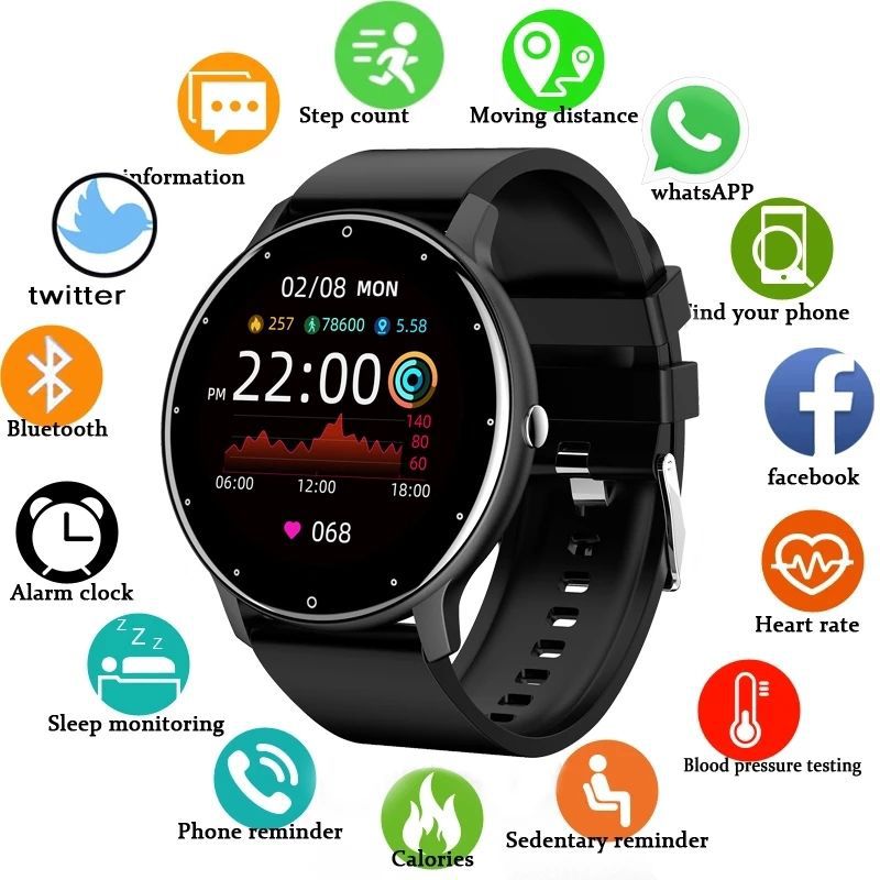 Smart Watch with Multiple Sports Modes, Blood Pressure, Heart Rate Monitor