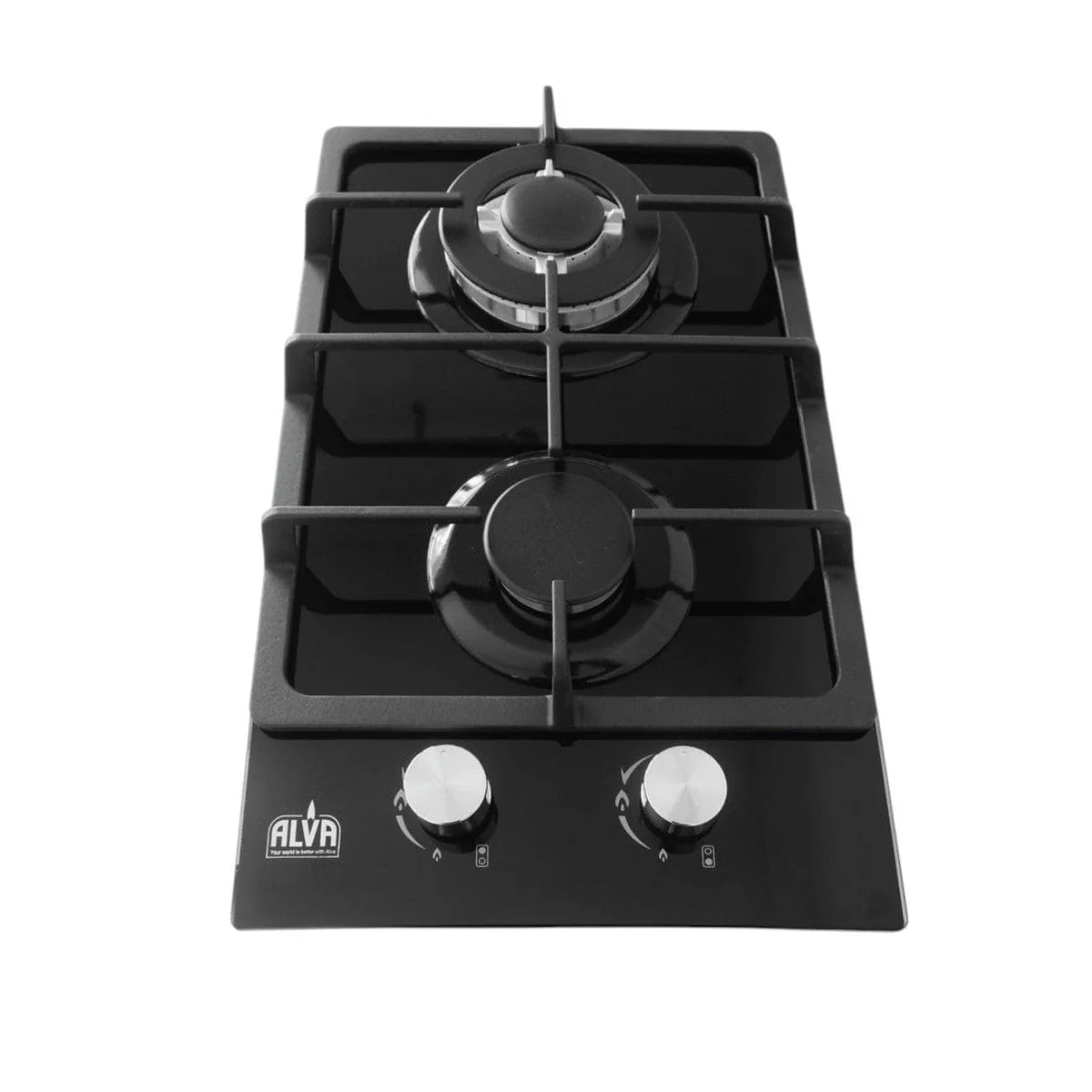 Alva 30cm Black Glass 2 Burner Gas Hob GDH202